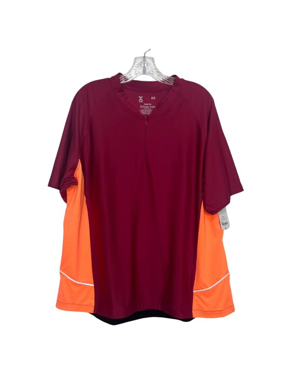 Xersion Cycling Jersey Bike Shirt Womens 2X Red Orange New Quick Dri